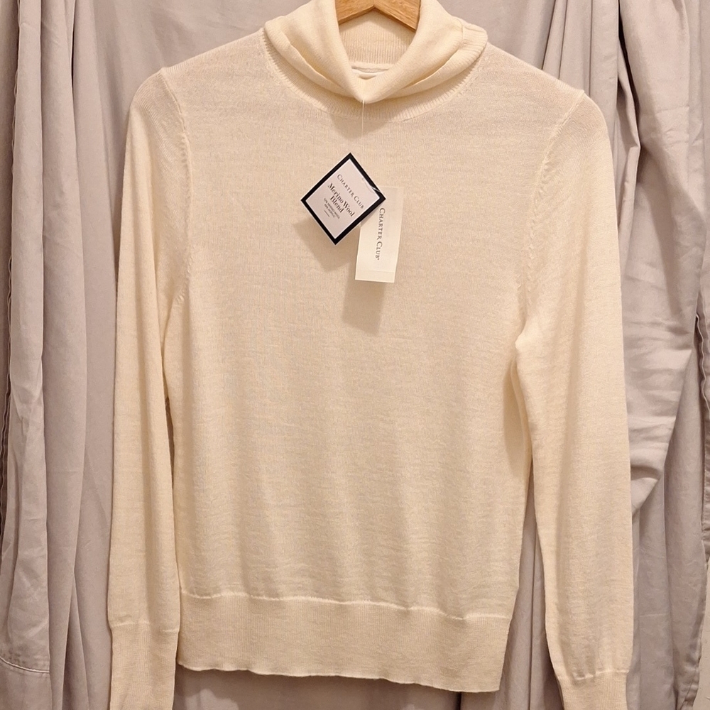 Charter Club Cream Turtleneck Sweater